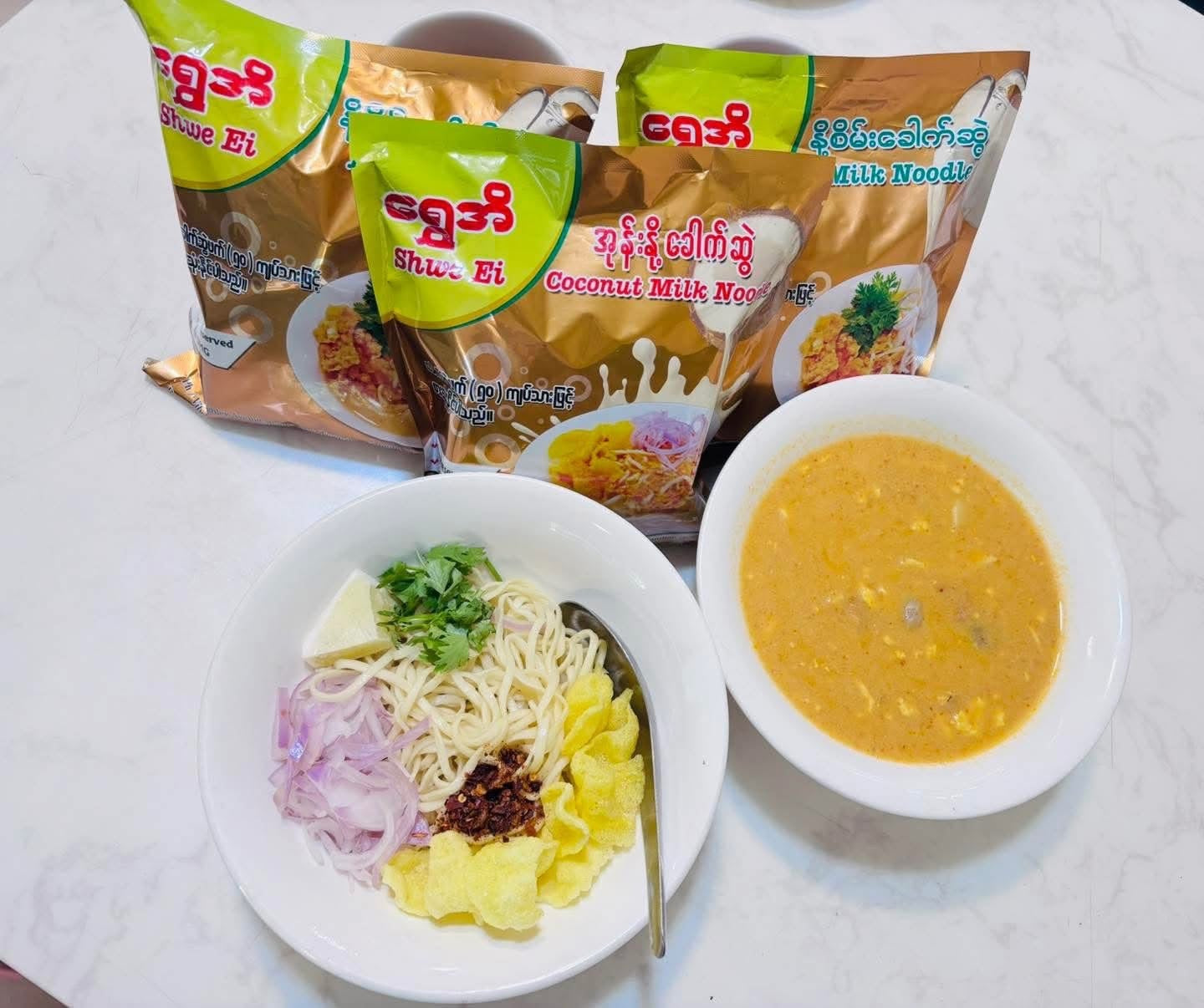 ရွှေအိ အသင့်စား နို့စိမ်းခေါက်ဆွဲ