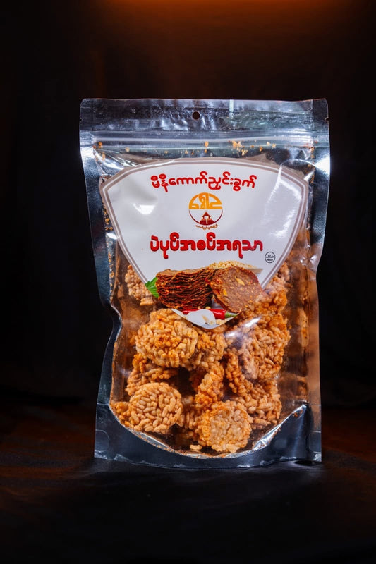 ရွှေဥ ပဲပုပ်အစပ်အရသာ ကောက်ညှင်းခွက်ကြော်