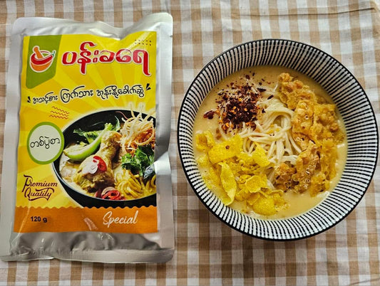 ပန်းခရေ အသင့်စား အုန်းနို့ခေါက်ဆွဲ