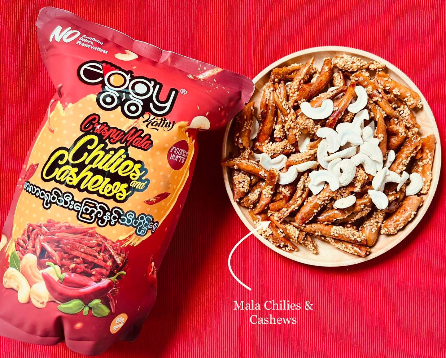 Eggy Mala Chillies & Cashews